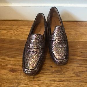 Sparkly heeled loafers